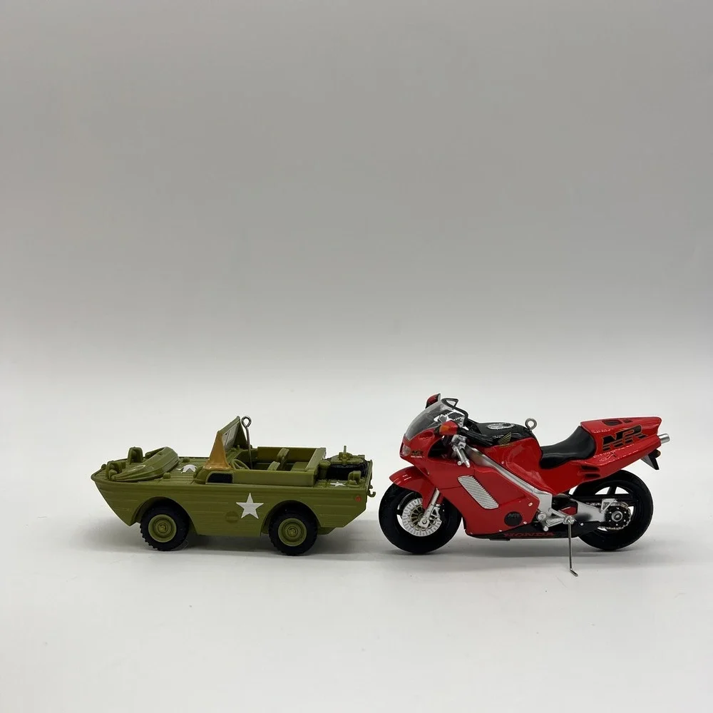 Hallmark Amphibian Truck Military Boat & Honda NR750 Motorcycle Diecast Lot Of 2